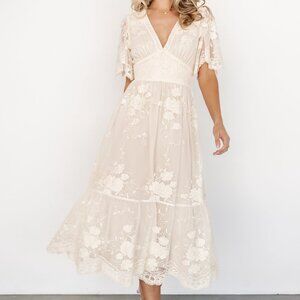 Baltic Born Clarisa Lace Midi Dress | Vintage Cream Size SS